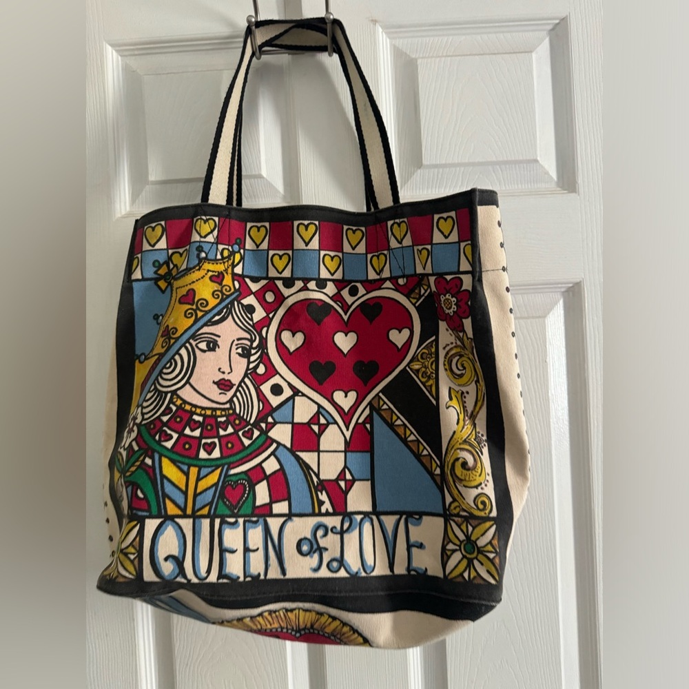 Brighton QUEEN OF LOVE Canvas Tote Bag Shopper Double Handle